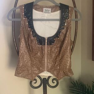 Faux Leather Western Vest